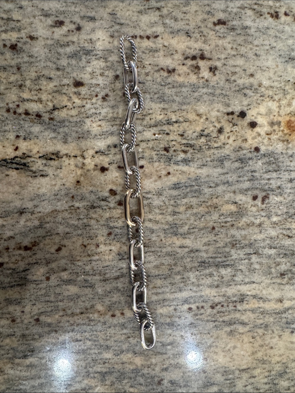 David Yurman Two-Tone Silver and Gold Link Bracelet